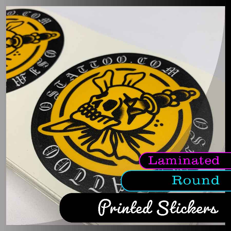 Round Laminated Paper Sticker Printing