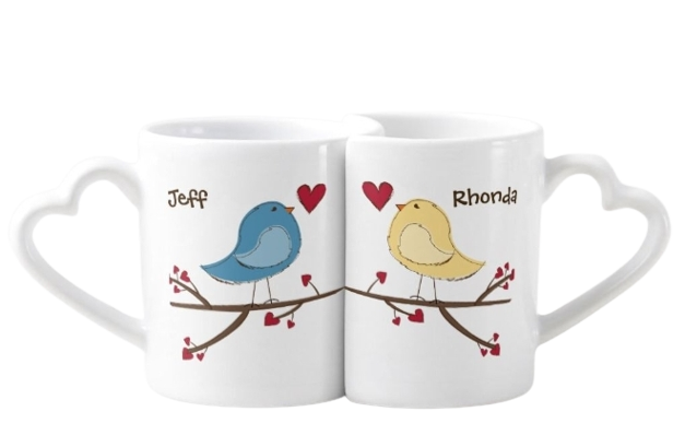 Heart Shape Mug Set With Printing