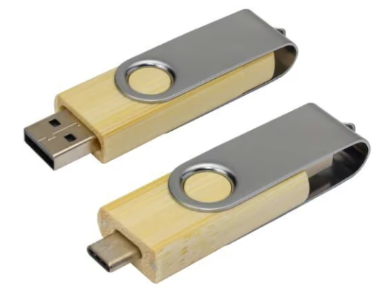 TG Bamboo Swivel USB Flash Drives 32GB Type C - USB-74-BM