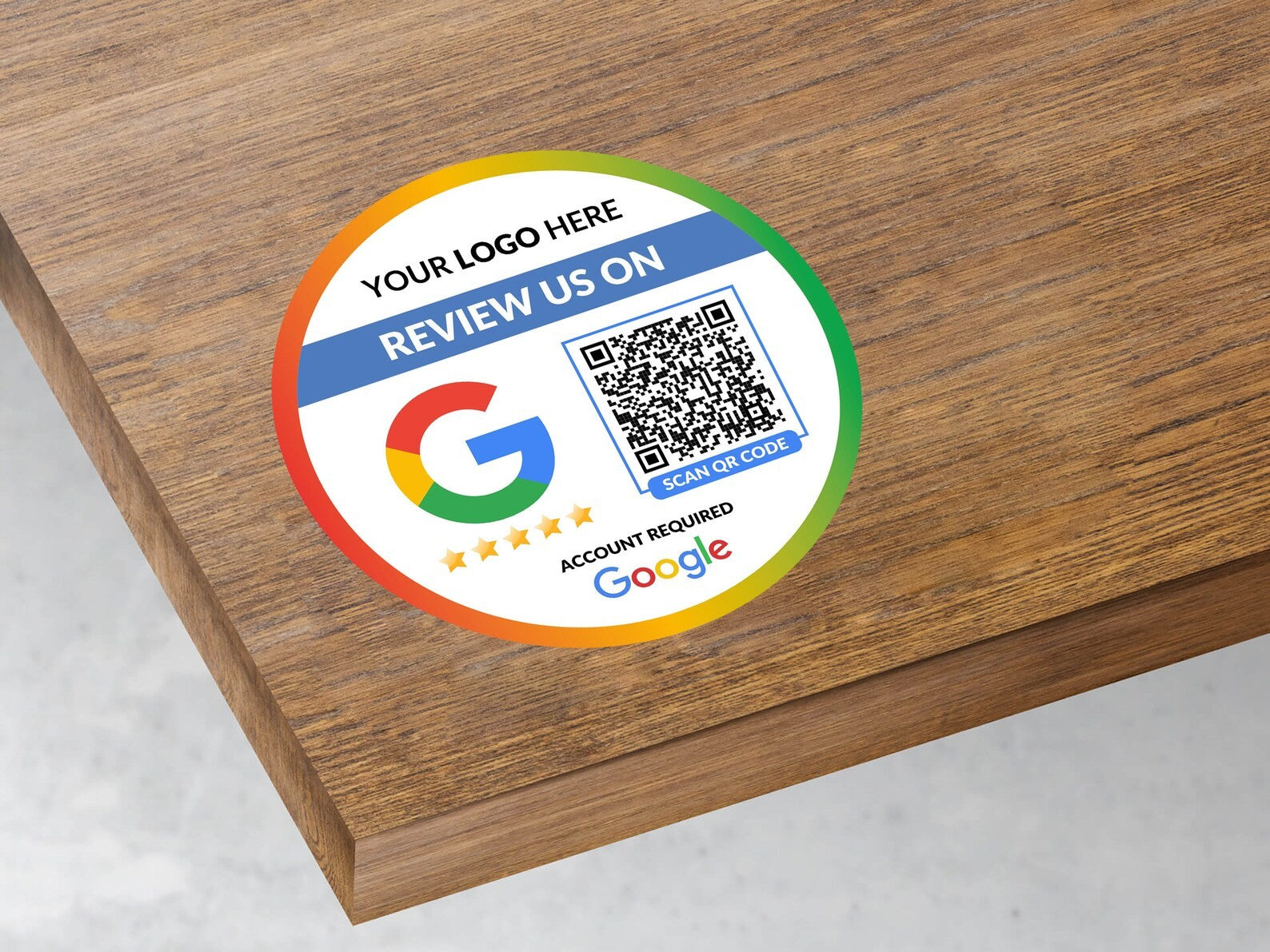 Custom Google Review Sticker with QR Code