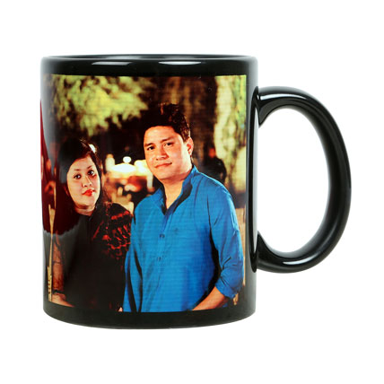 Black Ceramic Mug With Printing