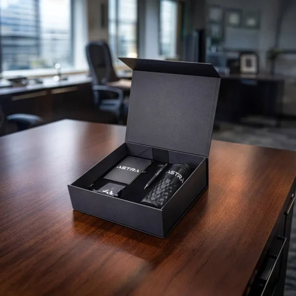 Premium Promotional Gift Sets in Black Magnetic Closure Gift Box