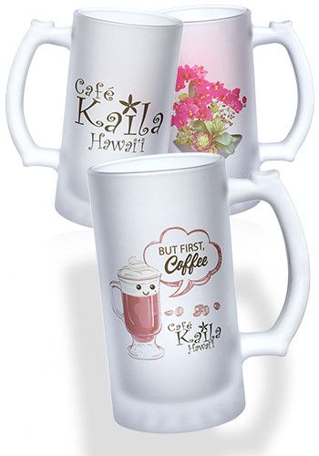Frosted Glass Beer Mugs