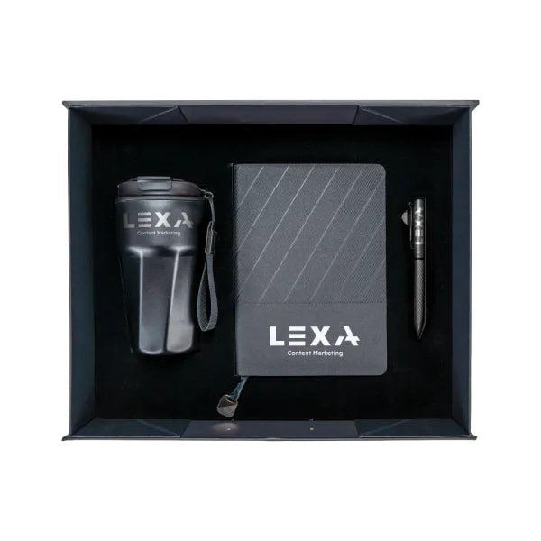 Premium Corporate Gift Sets in Black Magnetic Closure Gift Box
