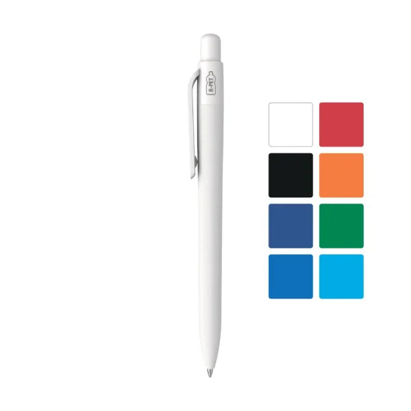 Maxema Kind rPET Pens, Matte Solid Color, Push Button Clip, Blue Ink