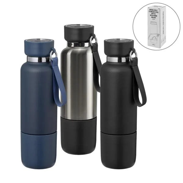 500ml Multi-Function Double Wall Stainless Steel Bottle with Cup & Lanyard