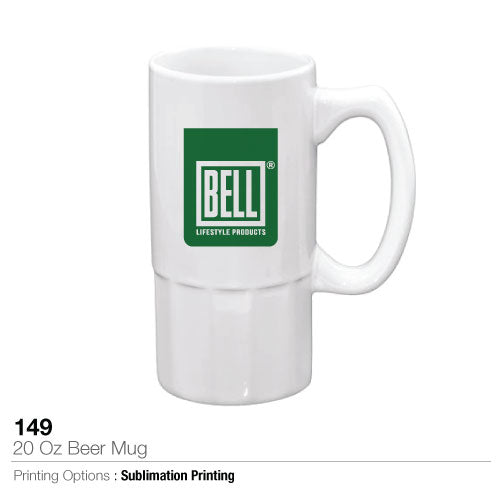 White Beer Mug With Printing