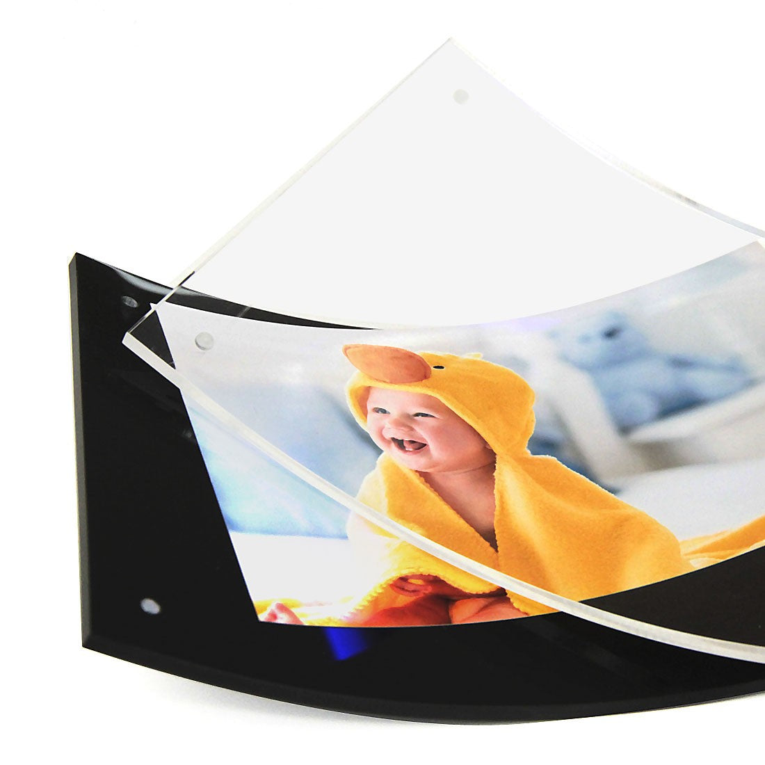 Curved Magnetic Acrylic Photo Frames - Horizontal or Landscape Display only