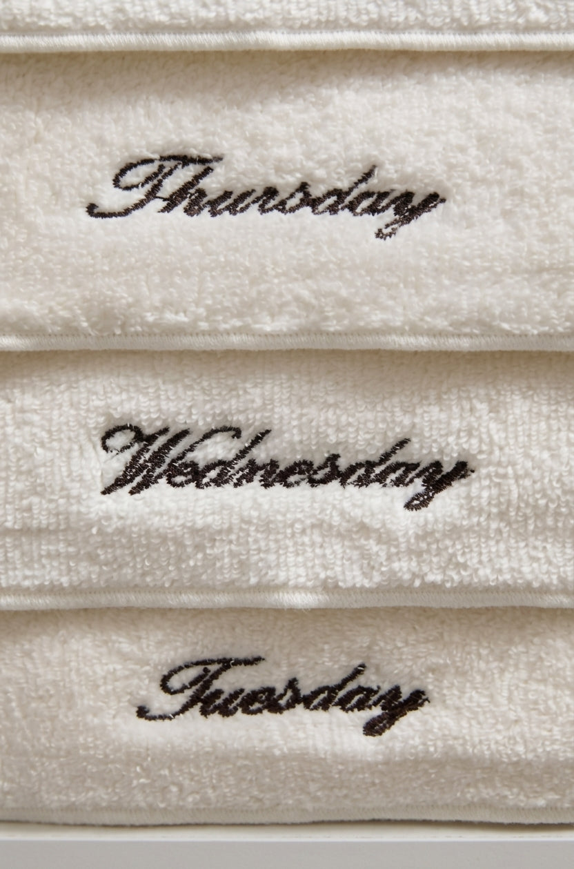 Days of the Week Embroidered Towels