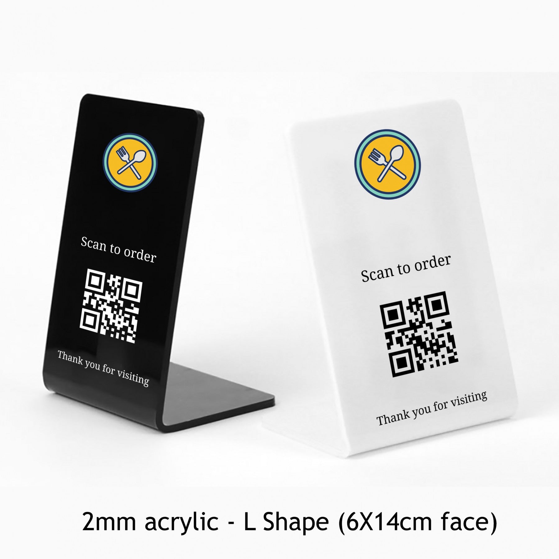 Table Menu Stand - Google review, Menu Stand, Wifi stand (V & L shape acrylic stand)