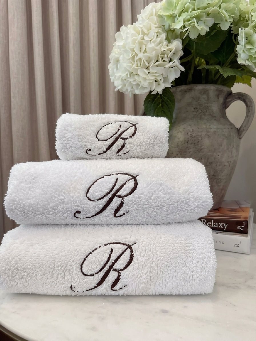 Personalized Monogrammed White Towels