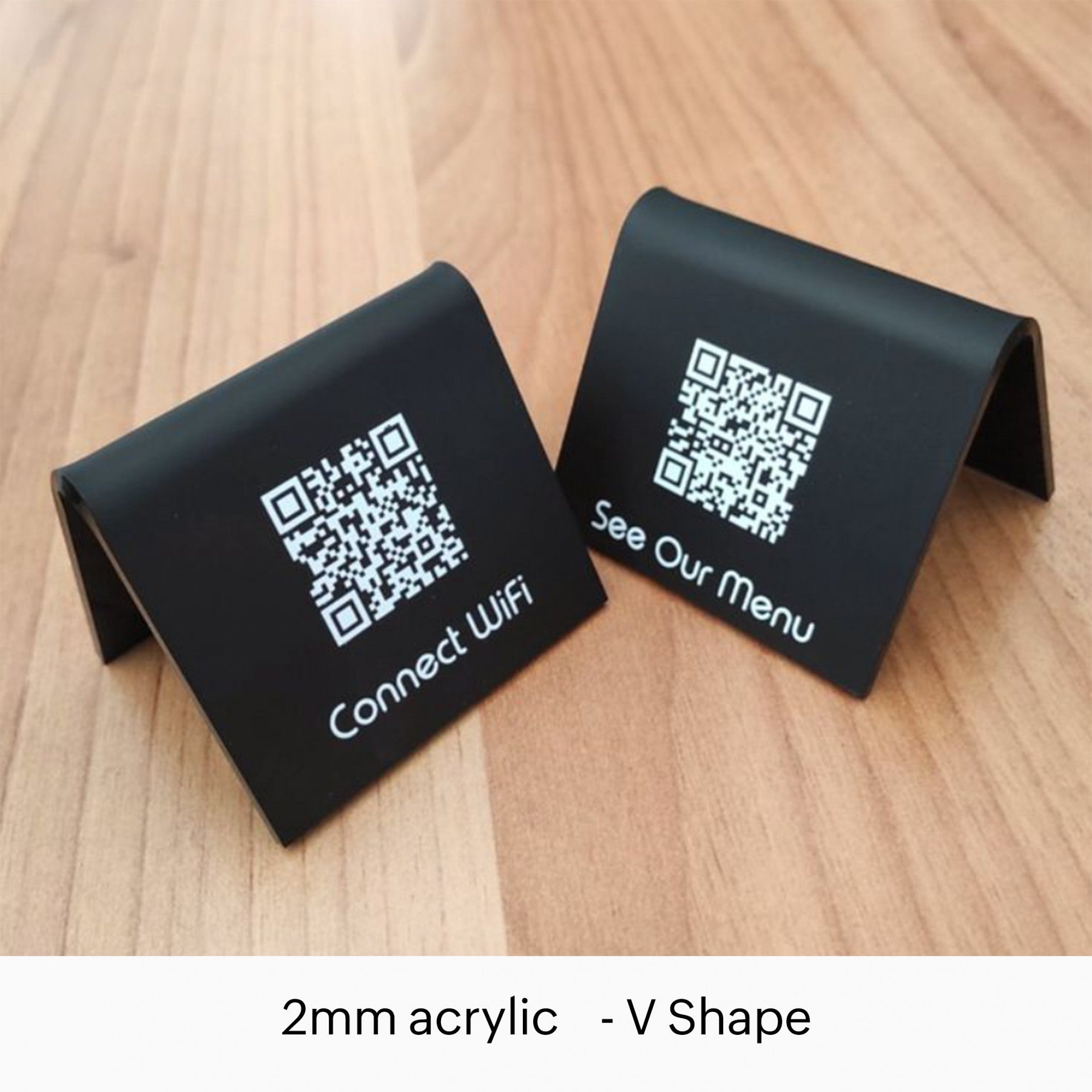 Table Menu Stand - Google review, Menu Stand, Wifi stand (V & L shape acrylic stand)