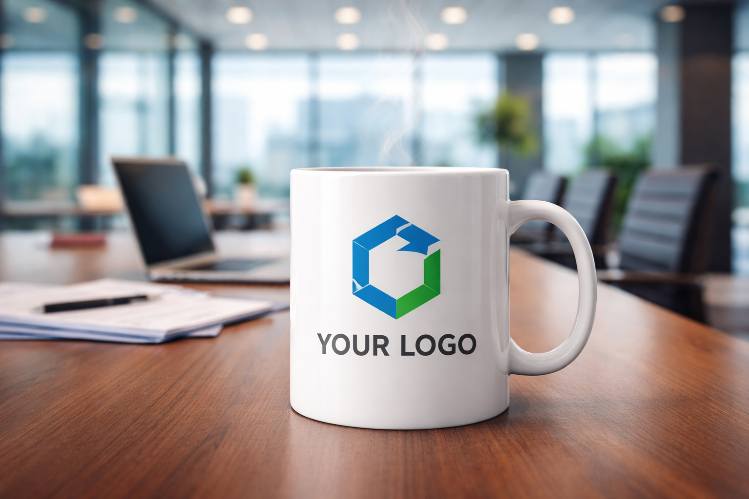 White Ceramic Mug With Printing