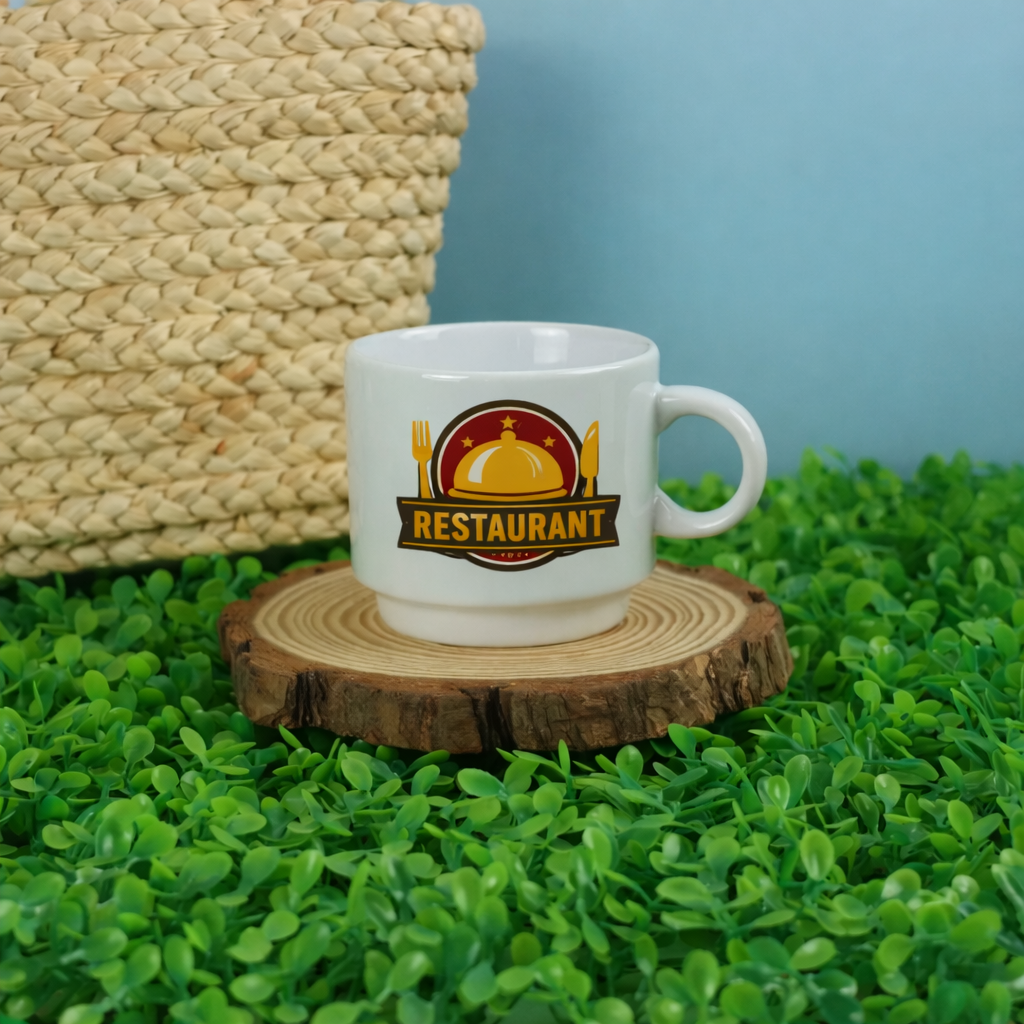 Ceramic Cups 10 Oz Glossy Finish White Color With Printing