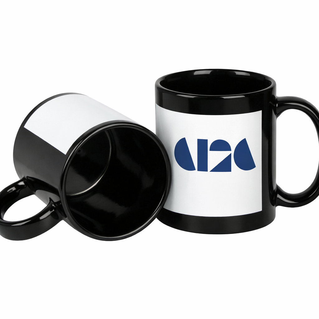 Black Ceramic Mug With Printing 325ml