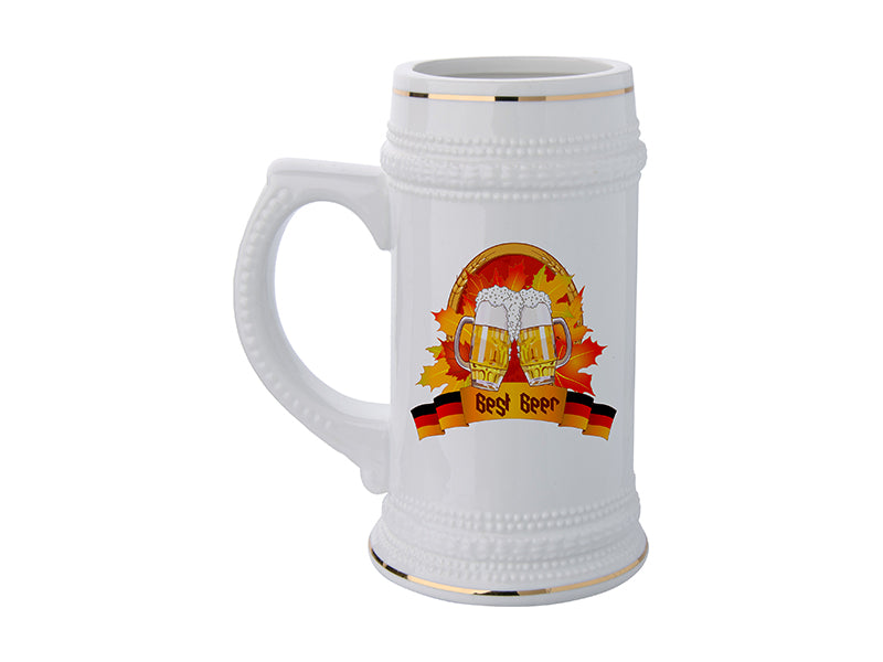 German Beer Mugs White