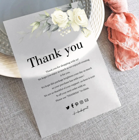 PVC Thank You Cards