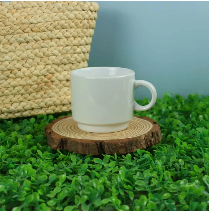 Ceramic Cups 10 Oz Glossy Finish White Color With Printing