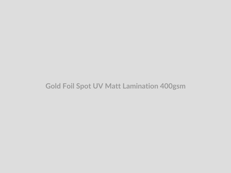 Gold Foil Spot UV Matt Lamination 400gsm